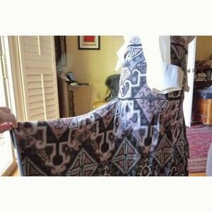 Peruvian Connection Pima Cotton Knit Geometric Aztec Poncho Cut Boho Skirt M